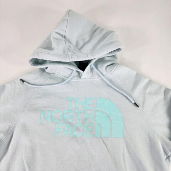 THE NORTH FACE Women's Half Dome Pullover Hoodie Size M Light Ice Blue Sweater - Picture 3 of 11